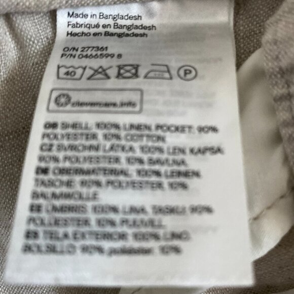 H&M WOMEN'S RELAXED FIT 100% LINEN SIDE POCKETS BACK POCKET SIZE 32R - Picture 5 of 5